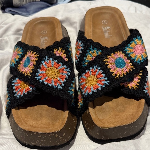 Colorful Crochet Women's Sandals granny squares Sz.8 - Picture 13 of 16